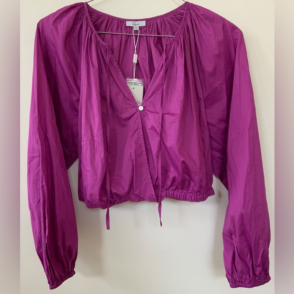 NWT Rails Katia Blouse Top in Berry Size Medium - Retail $168 - Picture 7 of 9